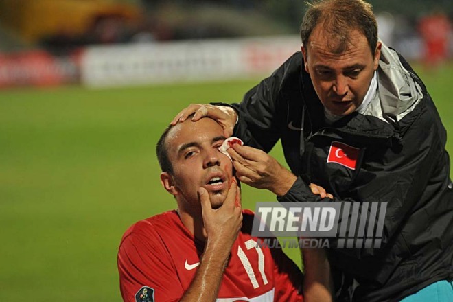 Azerbaijani national football team in domestic qualifying match with Turkey within 2012 European Championship, Baku,  Azerbaijan, Okt.12, 2010