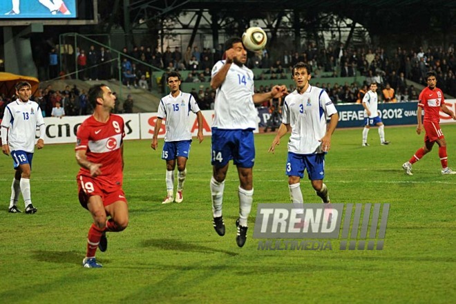 Azerbaijani national football team in domestic qualifying match with Turkey within 2012 European Championship, Baku,  Azerbaijan, Okt.12, 2010