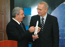 Signing of a contract to launch the Azerspace satellite between the Azerbaijani Communications Ministry and Arianespace,Azerbaijan, Baku, Nov.5 