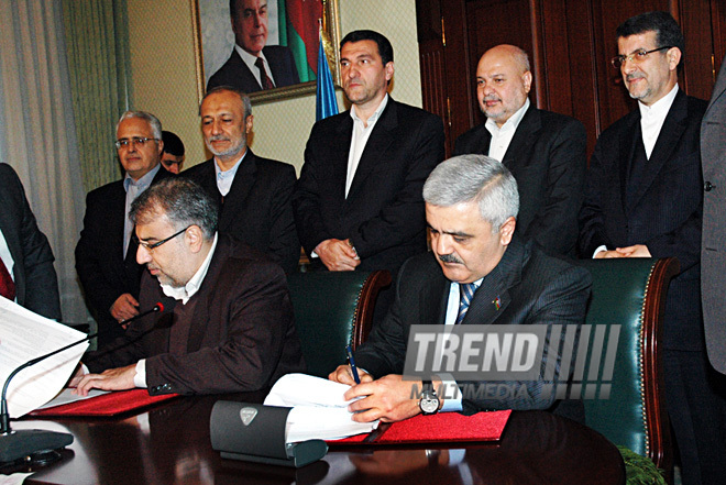 Azerbaijan, Iran sign contract on gas supplies, Baku, Azerbaijan, Jan.12, 2011