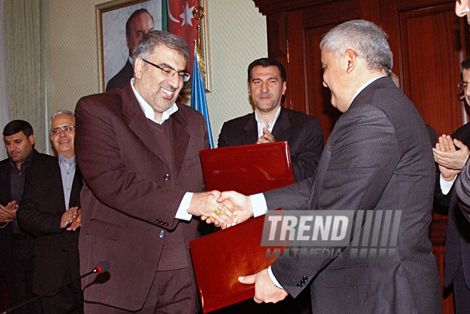 Azerbaijan, Iran sign contract on gas supplies, Baku, Azerbaijan, Jan.12, 2011