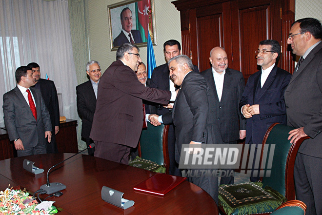 Azerbaijan, Iran sign contract on gas supplies, Baku, Azerbaijan, Jan.12, 2011