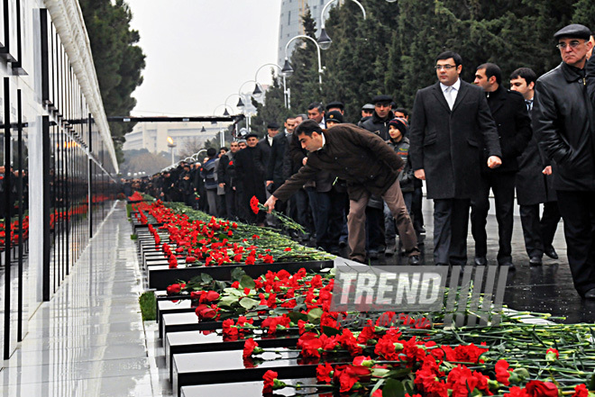 Azerbaijan commemorates 21st anniversary of 20 January tragedy,Azerbaijan, Baku, Jan. 20