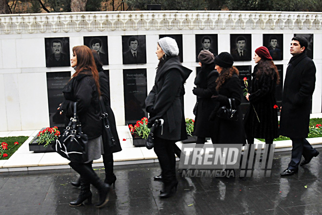 Azerbaijan commemorates 21st anniversary of 20 January tragedy,Azerbaijan, Baku, Jan. 20