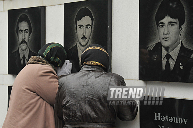 Azerbaijan commemorates 21st anniversary of 20 January tragedy,Azerbaijan, Baku, Jan. 20