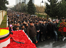 Azerbaijan commemorates 21st anniversary of 20 January tragedy,Azerbaijan, Baku, Jan. 20