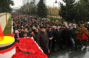 Azerbaijan commemorates 21st anniversary of 20 January tragedy,Azerbaijan, Baku, Jan. 20