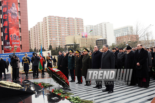 Azerbaijani public commemorates victims of Khojaly genocide, Baku, Azerbaijan, Feb.26. 2011 