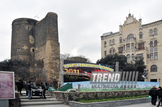 Baku prepares for Novruz holiday, Baku, Azerbaijan, Marc 15, 2011