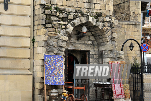 The national-applied art in the streets of Icheri Sheher, Baku, Azerbaijan, April 15, 2011 