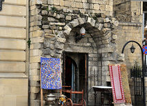 The national-applied art in the streets of Icheri Sheher, Baku, Azerbaijan, April 15, 2011 