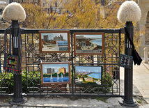 The national-applied art in the streets of Icheri Sheher, Baku, Azerbaijan, April 15, 2011 