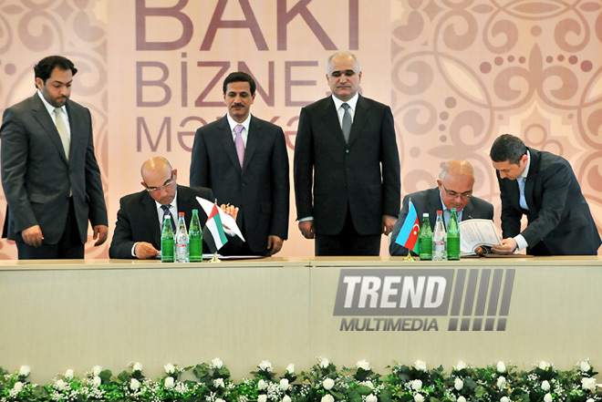 Azerbaijan and the UAE signed a protocol following the third session of the intergovernmental commission on economic, trade and technical cooperation between the two countries, Baku, Azerbaijan, May 3, 2011
