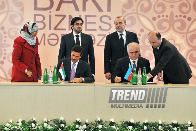 Azerbaijan and the UAE signed a protocol following the third session of the intergovernmental commission on economic, trade and technical cooperation between the two countries, Baku, Azerbaijan, May 3, 2011
