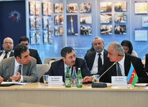 Azerbaijan and the UAE signed a protocol following the third session of the intergovernmental commission on economic, trade and technical cooperation between the two countries, Deputy Foreign Minister Khalaf Khalafov, Economic Development Minister Shahin Mustafayev, Baku, Azerbaijan, May 3, 2011