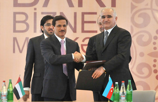 Azerbaijan and the UAE signed a protocol following the third session of the intergovernmental commission on economic, trade and technical cooperation between the two countries, Baku, Azerbaijan, May 3, 2011
