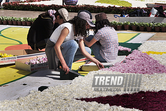 Preparations underway for Flower Holiday in Baku, Azerbaijan, May 09, 2011