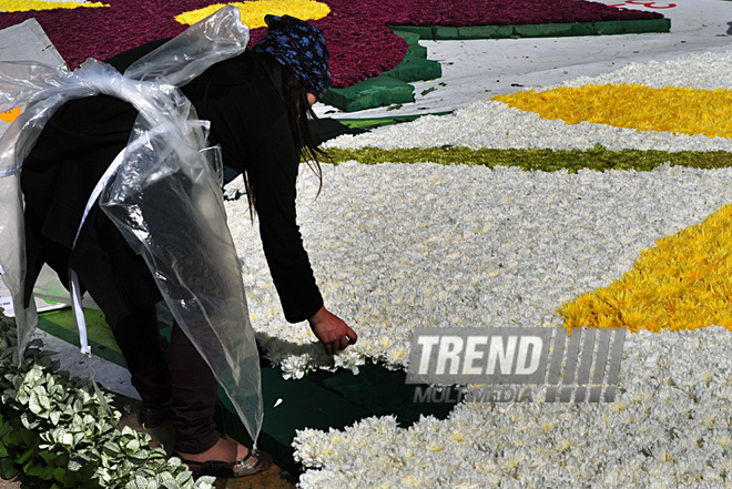 Preparations underway for Flower Holiday in Baku, Azerbaijan, May 09, 2011