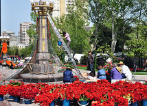 Preparations underway for Flower Holiday in Baku, Azerbaijan, May 09, 2011