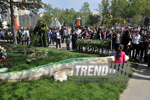 Flower festival in Baku, Azerbaijan, May 10, 2011