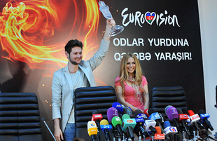 Press conference of Eurovision-2011 Winners in Baku, Azerbaijan, May 17, 2011
