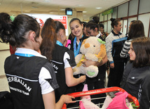 Azərbaycan gimnastları Minskdə keçirilən bədii gimnastika üzrə Avropa çempionatından qayıdıblar, Bakı, Azərbaycan, 31 may 2011