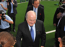 В Баку с участием президентов ФИФА и УЕФА открылся новый стадион, президент ФИФА Йозеф Блаттер, Баку, Азербайджан, 06 июня 2011 г.