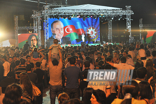 Baku holds concert and fireworks in honor of  National Salvation Day, Azerbaijan, June 15, 2011