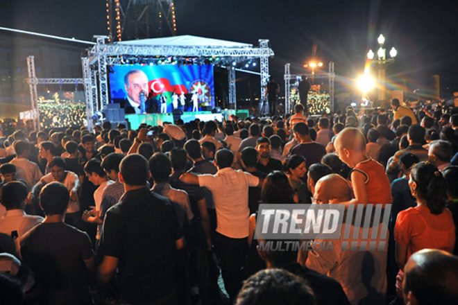 Baku holds concert and fireworks in honor of  National Salvation Day, Azerbaijan, June 15, 2011