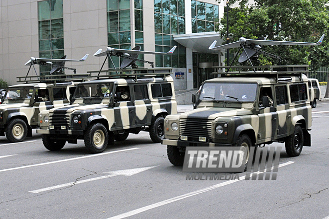 Military parade rehearsal in Baku, June 24, 2011