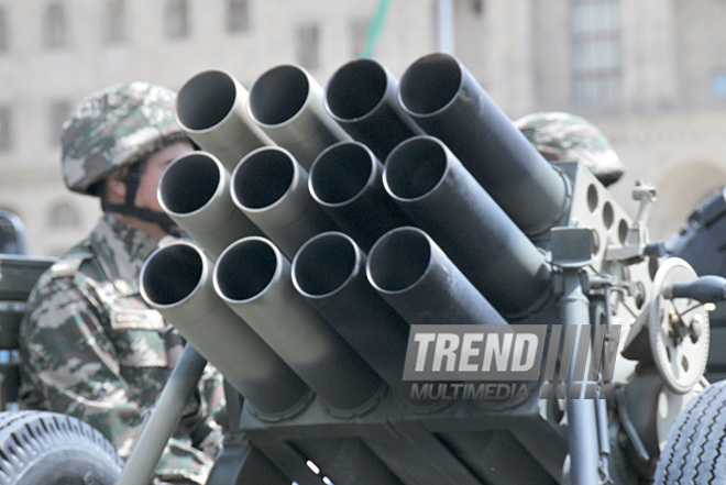 Military parade rehearsal in Baku, June 24, 2011