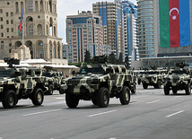 Military parade rehearsal in Baku, June 24, 2011