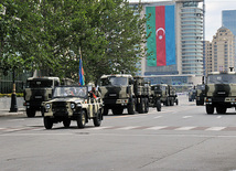 Military parade rehearsal in Baku, June 24, 2011