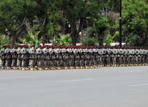 Military parade rehearsal in Baku, June 24, 2011