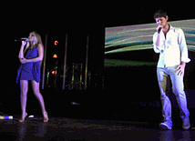 Emin Agalarov’s concert with the stars of "Eurovision" at the opening of Sea Breeze Resort, Nigar Cemal and Eldar Kasımov, Baku, Azerbaijan, July 9, 2011