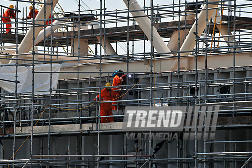 New platform for the Azerbaijani Azeri-Chirag-Guneshli field, Baku, Azerbaijan, July 12, 2011