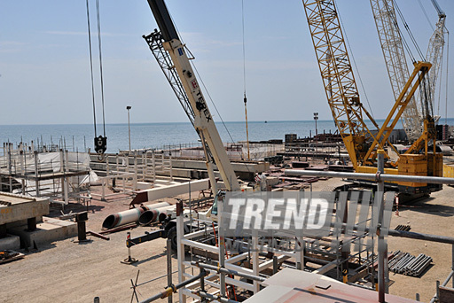 New platform for the Azerbaijani Azeri-Chirag-Guneshli field, Baku, Azerbaijan, July 12, 2011