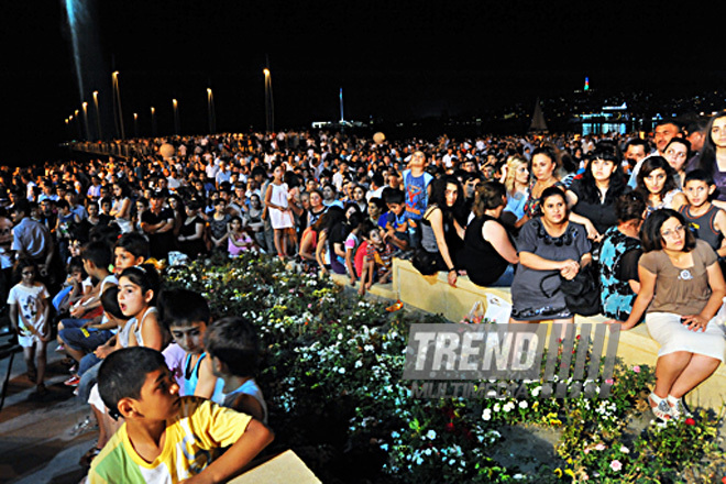 Baku National Park hosted a concert and a grand firework to mark the anniversary of Heydar Aliyev’s coming to power in Azerbaijan, Baku, Azerbaijan, July 14, 2011
