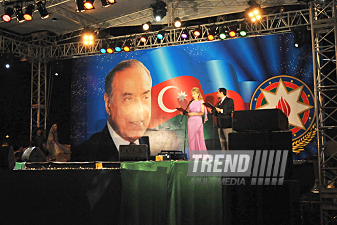 Baku National Park hosted a concert and a grand firework to mark the anniversary of Heydar Aliyev’s coming to power in Azerbaijan, Baku, Azerbaijan, July 14, 2011
