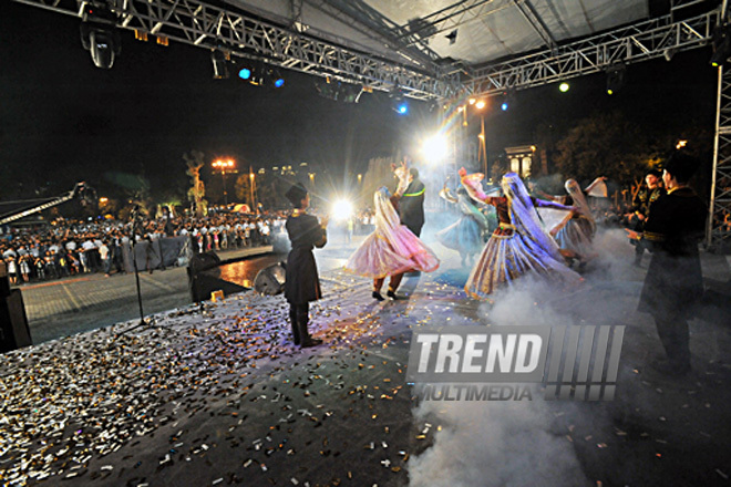 Baku National Park hosted a concert and a grand firework to mark the anniversary of Heydar Aliyev’s coming to power in Azerbaijan, Baku, Azerbaijan, July 14, 2011
