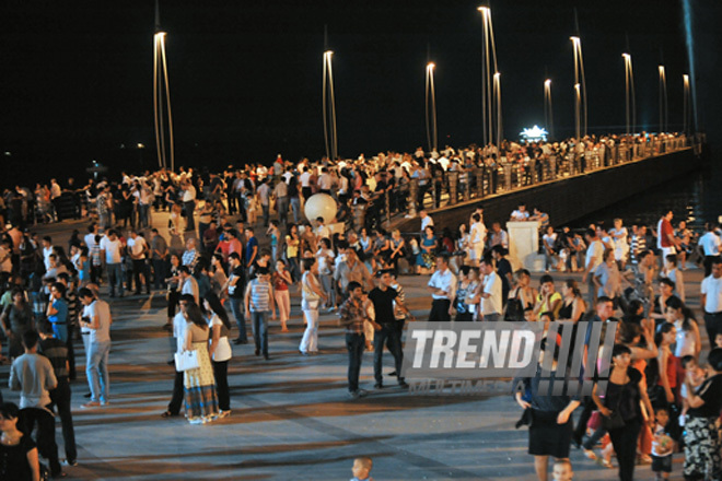 Baku National Park hosted a concert and a grand firework to mark the anniversary of Heydar Aliyev’s coming to power in Azerbaijan, Baku, Azerbaijan, July 14, 2011
