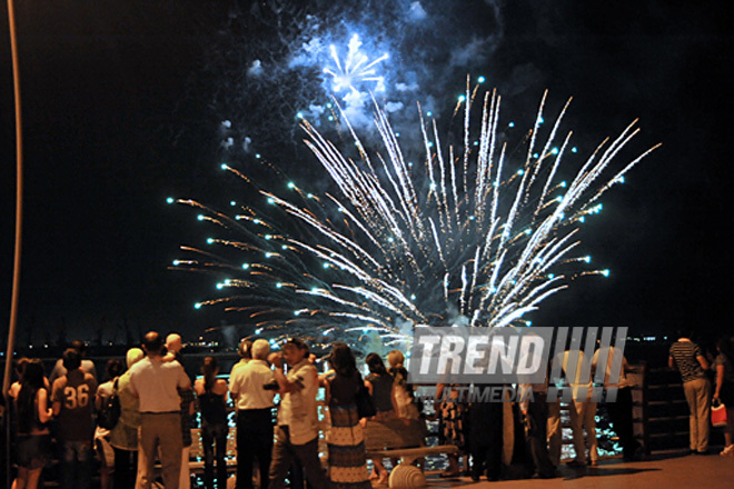 Baku National Park hosted a concert and a grand firework to mark the anniversary of Heydar Aliyev’s coming to power in Azerbaijan, Baku, Azerbaijan, July 14, 2011
