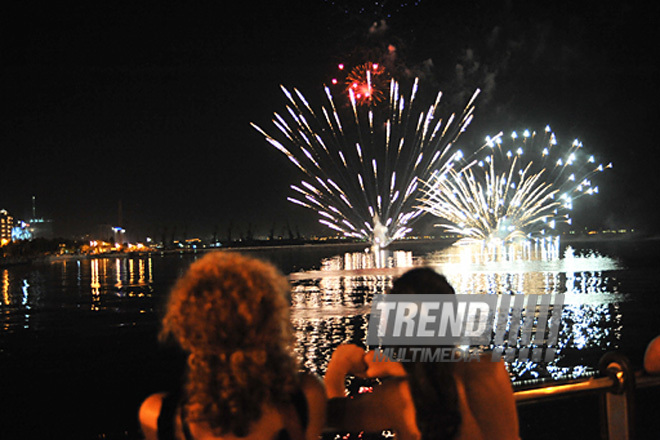 Baku National Park hosted a concert and a grand firework to mark the anniversary of Heydar Aliyev’s coming to power in Azerbaijan, Baku, Azerbaijan, July 14, 2011
