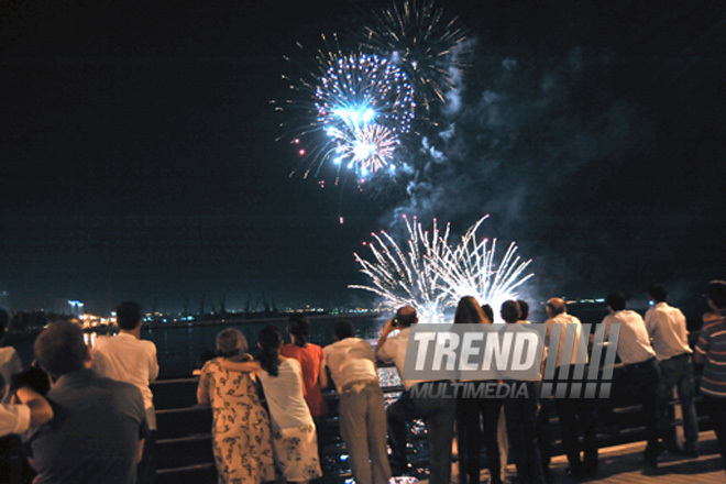 Baku National Park hosted a concert and a grand firework to mark the anniversary of Heydar Aliyev’s coming to power in Azerbaijan, Baku, Azerbaijan, July 14, 2011
