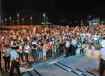 Baku National Park hosted a concert and a grand firework to mark the anniversary of Heydar Aliyev’s coming to power in Azerbaijan, Baku, Azerbaijan, July 14, 2011