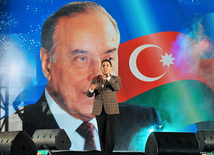 Baku National Park hosted a concert and a grand firework to mark the anniversary of Heydar Aliyev’s coming to power in Azerbaijan, Baku, Azerbaijan, July 14, 2011