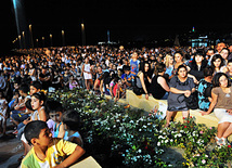 Baku National Park hosted a concert and a grand firework to mark the anniversary of Heydar Aliyev’s coming to power in Azerbaijan, Baku, Azerbaijan, July 14, 2011