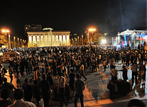 Baku National Park hosted a concert and a grand firework to mark the anniversary of Heydar Aliyev’s coming to power in Azerbaijan, Baku, Azerbaijan, July 14, 2011