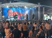 Baku National Park hosted a concert and a grand firework to mark the anniversary of Heydar Aliyev’s coming to power in Azerbaijan, Baku, Azerbaijan, July 14, 2011