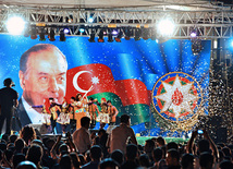 Baku National Park hosted a concert and a grand firework to mark the anniversary of Heydar Aliyev’s coming to power in Azerbaijan, Baku, Azerbaijan, July 14, 2011